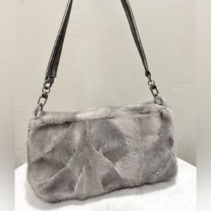 Natural Mink Fur Handmade Shoulder Bag/Clutch/Crossbody, Includes 2 Straps Style
